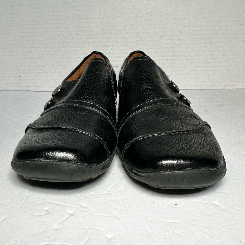 NATURALIZER Women’s NWOB Black Leather Two-Button Slip-On Loafer Shoes Size 7.5 - Picture 7 of 11